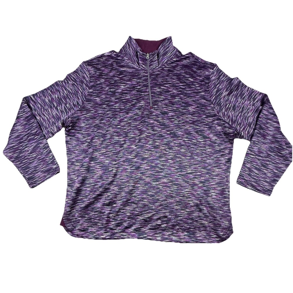Robert Graham Waterford 1/4 Zip Pullover Berry Purple Mens 3XL Classic Fit